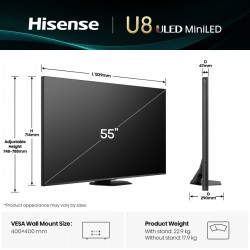 HISENSE 55U8Q TELEVISOR 55