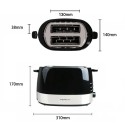 AIGOSTAR 501198 TOSTADOR NEGRO 850W 7 NIVELES DE TOSTADO