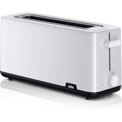 BRAUN TOSTADOR HT1110WH RANURA LARGA, 1000W Y 8 NIVELES DE TOSTADO