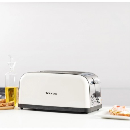 TAURUS TOSTADOR VINTAGE TO1500X CREMA 1500W Y 2 RANURAS LARGAS