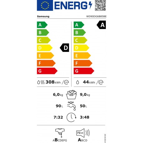 Samsung Lavasecadora Wd90dg6b85beu3o Ai Ecobubble 9/6Kg 1400Rpm – imagen 6