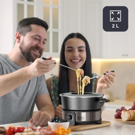 Black+Decker Fondue Eléctrica  Bxfc1000e 2L Para 8 Personas