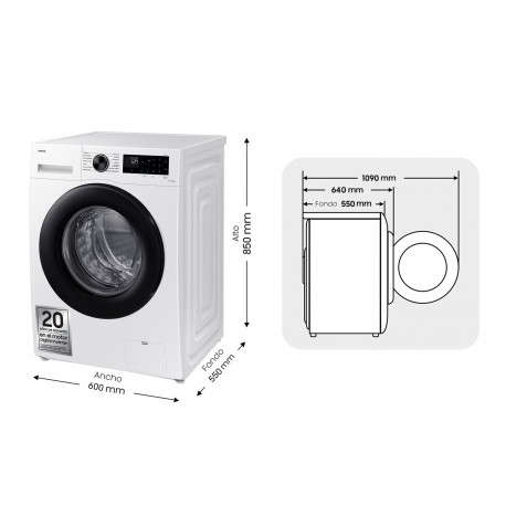Samsung Lavadora Ww11dg5b25aeec Ai Ecobubble 11Kg Clase A – imagen 5