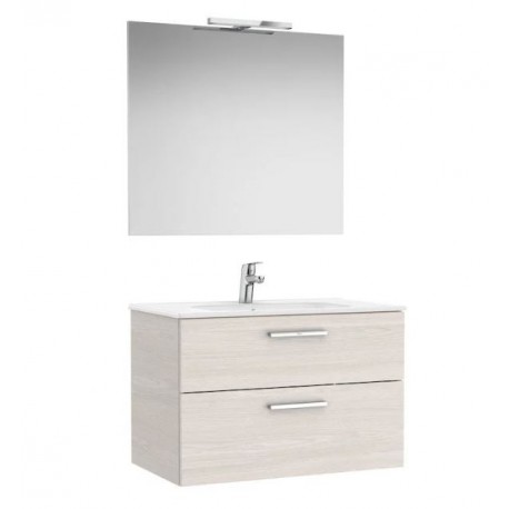 Pack Roca Victoria Basic 800 Abedul Mueble De Baño Suspendido