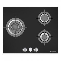ASPES PLACA GAS AGW3602N BUTANO/NATURAL 60CM 3 FUEGOS NEGRA