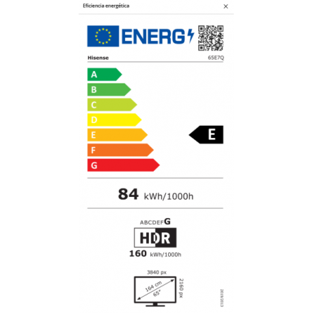 Hisense 65E7q Smart Tv Qled 4K 65" Con Vidaa Y Hdr – imagen 5