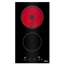 SVAN SVV2351B PLACA VITROCERAMICA 2 F touch control, 9 niveles de cocción, bloqueo de seguridad y temporizador.