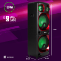 NGS WILDSKA3 ALTAVOZ DJ 1200W DOBLE SUBWOOFER 15" COMPATIBLE CON TECNOLOGÍA BLUETOOTH Y TWS- USB/MICRO SD/AUX IN