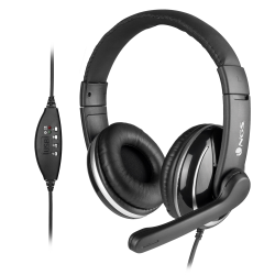 NGS VOX800USB AURICULAR CON MICROFONO CON CONEXION USB PARA PC AJUSTABLE, REGULADOR VOLUMEN.