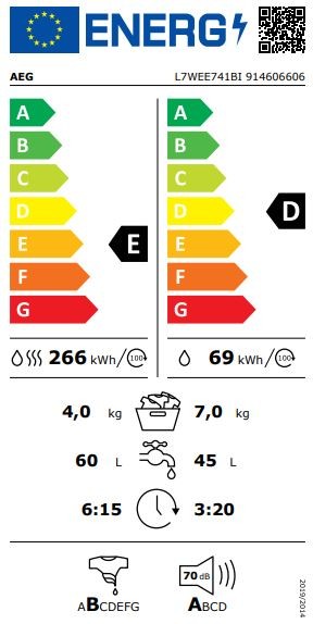 l7wee741bi lavadora secadora integrable + 4 kg 1600 clase e/d de outlet