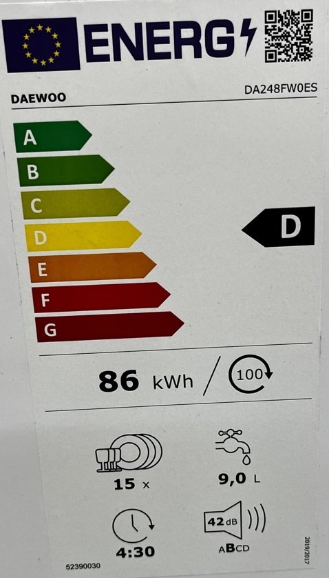 Daewoo da134fi0es lavavajillas 60 cm inox barato de outlet