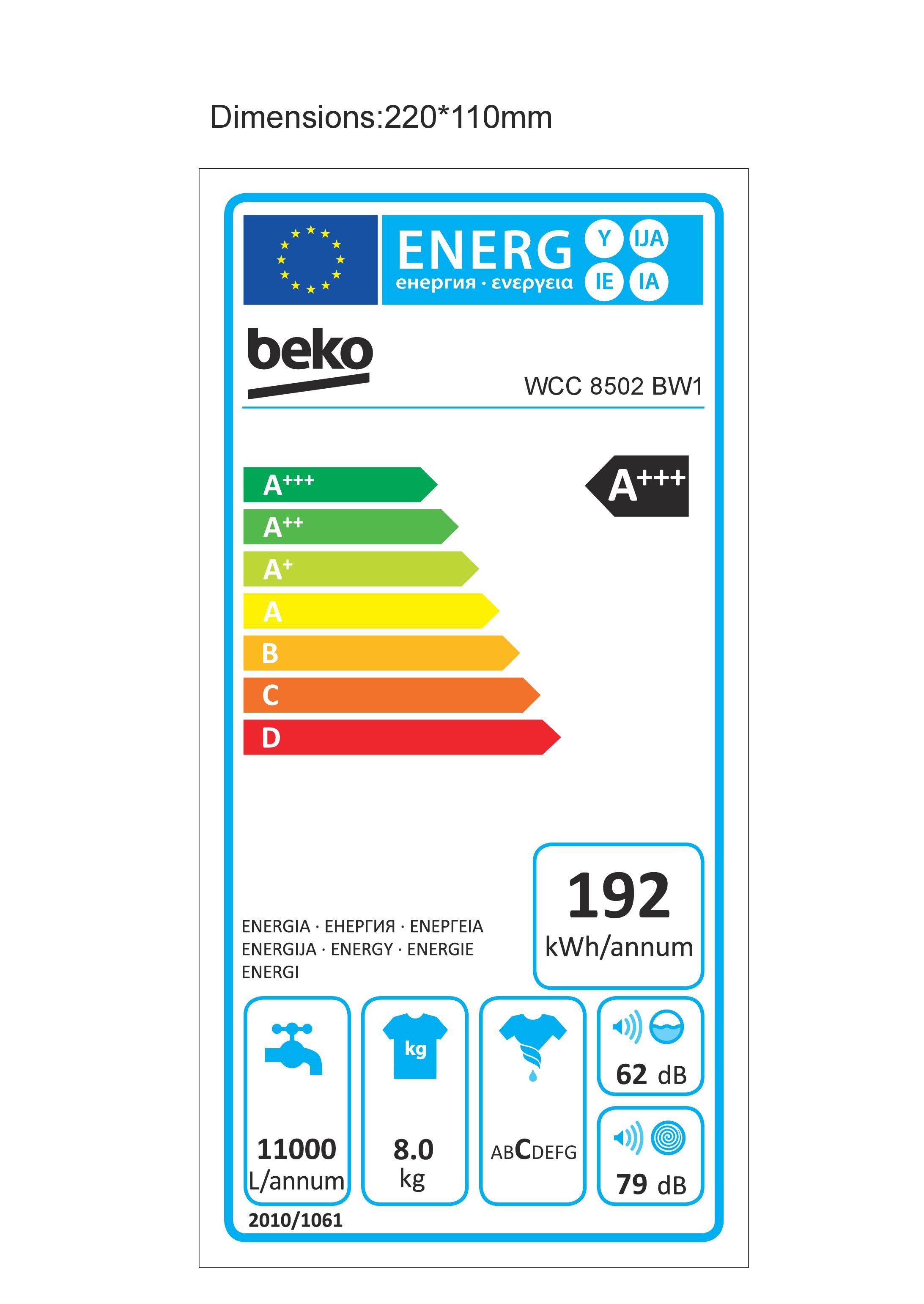 Beko wcc8502bw1 lavadora 8kg 1000 a+++ barato de outlet