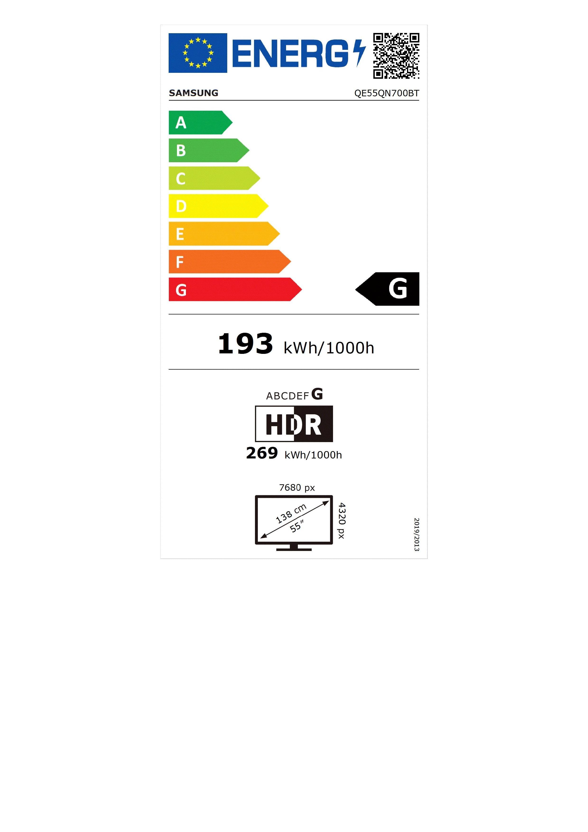 TV Neo QLED 139,7 cm (55) Samsung QE55QN700BT, 8K UHD, Smart TV