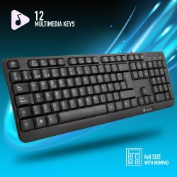 NGS FUNKYV3 TECLADO NEGRO CON 12 TECLAS MULTIMEDIA DE CABLE