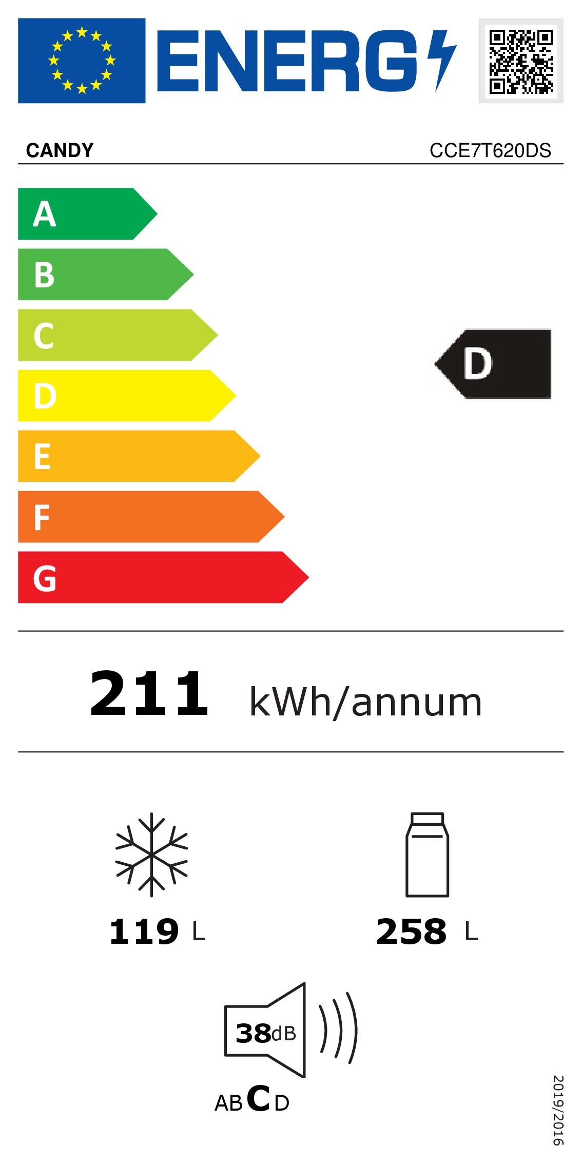 Candy cce7t620ds frigorifico combi 377 l no frost barato de outlet