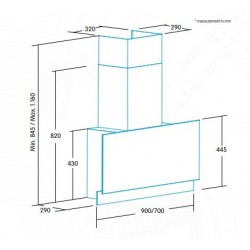 EDESA ECV7832GBK CAMPANA VERTICAL 70 cm