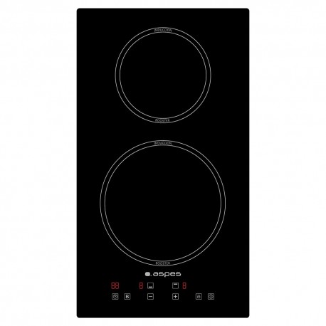 ASPES AI2300 PLACA INDUCCIÓN CRISTAL NEGRO 2 FUEGOS