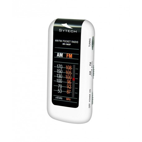 SYTECH SY1637BL RADIO DE BOLSILLO, BLANCO