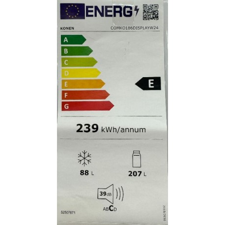 Konen Comko186displayw24 Frigorífico Combi 295L No Frost